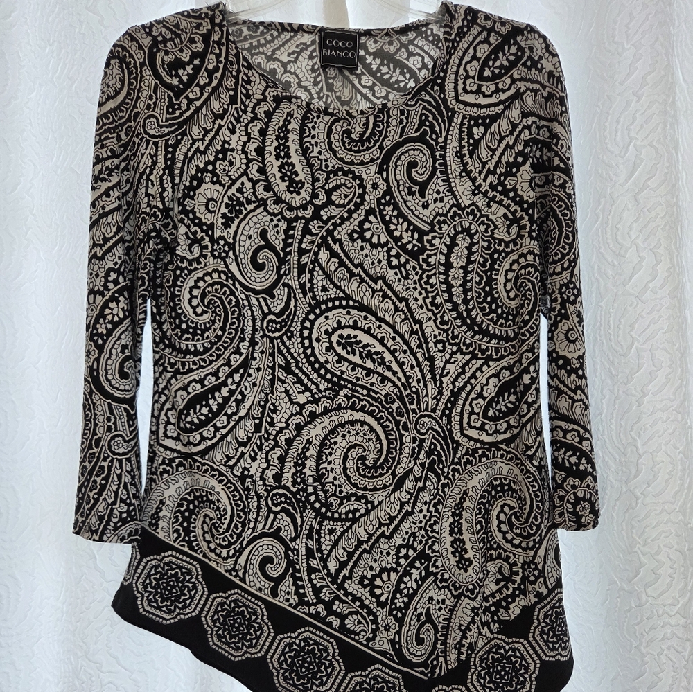 Coco Bianco Black and Cream Paisley Blouse